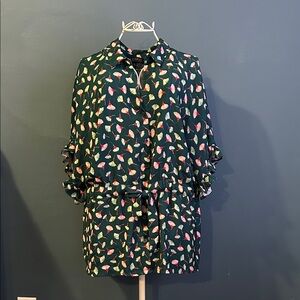 Eloquii Teal Floral Blouse